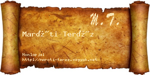 Maróti Teréz névjegykártya